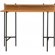 INOSIGN Schreibtisch "Knur", Arbeitsplatte Akazie Dekor, geeignet für das Home office, Laptoptisch schwarz, schwarz, akazie, dekor B/H/T: 120 cm x 85,5 cm x 44 cm