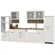 Küche 340 cm weiß MARANELLO-03, Weiß Hochglanz, ohne E-Geräte B x H x T ca. 340 x 200 x 60cm weiß