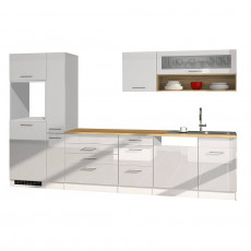 Küchenzeile Hochglanz weiß 330 cm MARANELLO-03 , ohne E-Geräte B x H x T ca. 330 x 200 x 60cm weiß